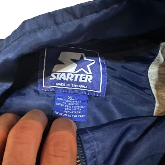 Amsterdam Admirals Windbreaker Starter Jacket Size XL Blue Full Zip Chest Logo - Picture 5 of 8